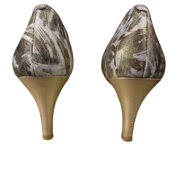 Alex Marie Gold Cream Peep-Toe Heels Size 8.5 - Picture 5 of 10